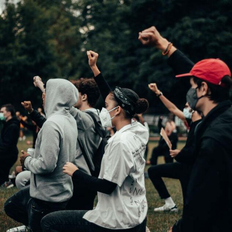 Protestors at a Black Lives Matter protest