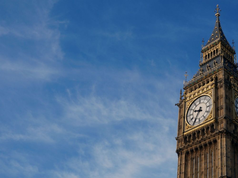 A close up of Big Ben, Houses of Parliament, London