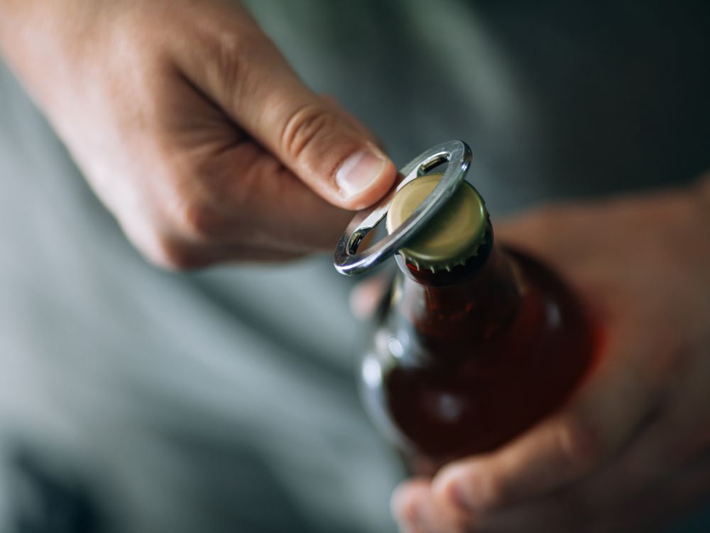 Opening a beer
