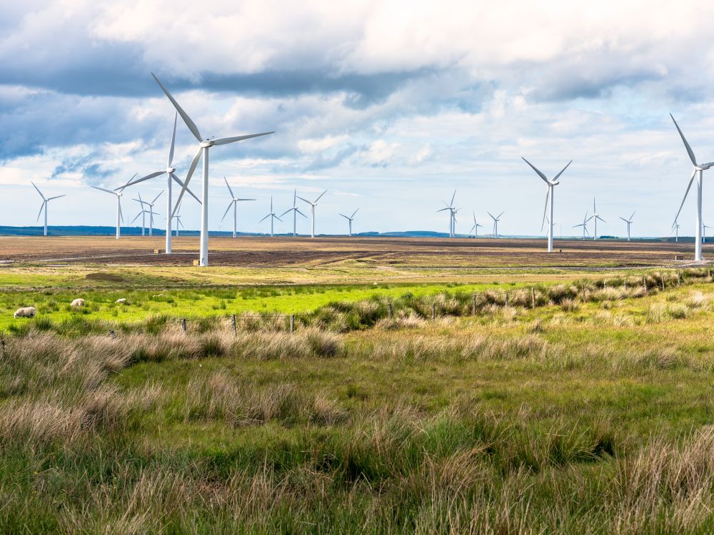 Wind turbine on moorland